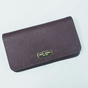 Henri Bendel Wallet Phone Case Purple Saffiano Leather